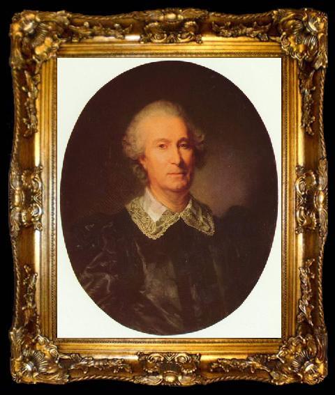 framed  GREUZE, Jean-Baptiste Portrat des Randon de Boisset, Oval, ta009-2